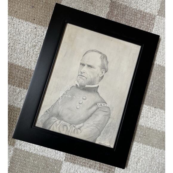 Hand Drawn Sketched Pencil Artist Image Portrait World War 2 Generals WW2 - Picture 8 of 16